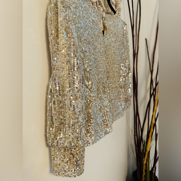 NWT Alexia Admor Size L Sequin Blouse - Picture 6 of 12